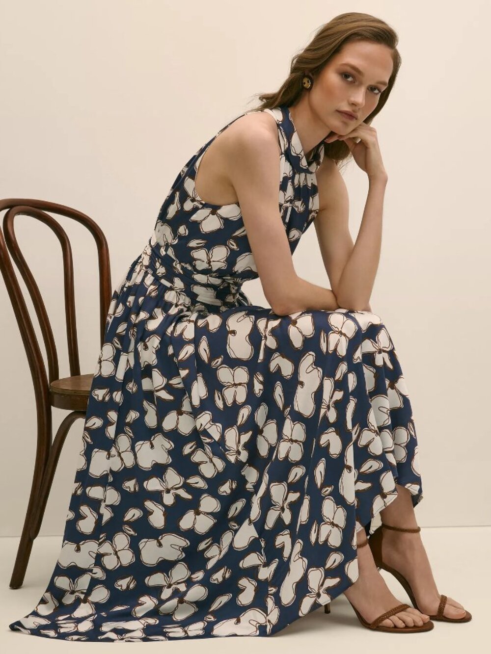 Brooks Brothers Halter Dress - Abstract Floral Print - 2